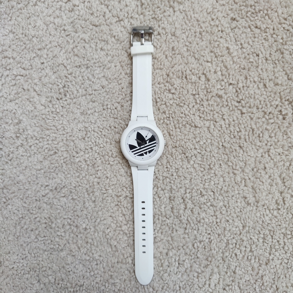 White Adidas Silicone Watch with Original Logo - Picture 2 of 9